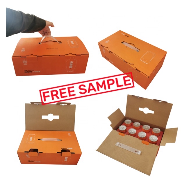 Custom logo Popular Durable Beer Beverage Corrugated Packaging Carton Box Wine Soft Drink Cardboard Shipping Box Customized