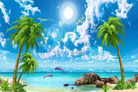 Papier peint autocollant 3D personnalisé HD, paysage naturel de la mer des Maldives, photographie de plage, papier peint pour salon, fond de télévision
