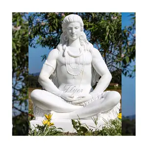 Pietra di marmo di alta qualità che intaglia la statua del dio indù decorazione della casa all'aperto statua di marmo di Lord Shiva statua del giardino di Shiva