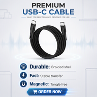 Cable de Datos USB Magnético Tipo C de 60W con Carga Rápida, Trenzado y Blindado, 1M de Longitud, Conductor de Cobre Puro para Auriculares y Móviles