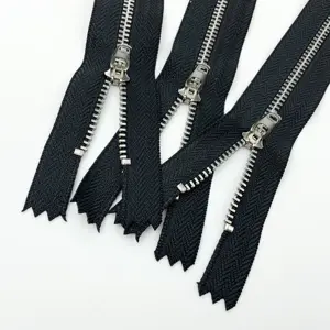 Popular hot selling fashion new magnetic copper teeth stainless steel slider nylon zipper for pant