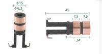 Support de balais de charbon pour anneau collecteur (dimensions : 15*6.2/45*7.5*24 X 2 anneaux), pour assemblages de collecteurs à anneaux.