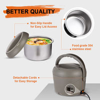 Boîte à lunch électrique portable de 1,2 L avec récipient en plastique amovible pour voiture et bureau