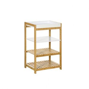 Modern Multifunctional Easy Assembly Home <b>Organizer</b> Space-Saving 4 Tier Bamboo Bathroom <b>Shelves</b> Ladder <b>Shelf</b> with Removable Tray - Product Image 2