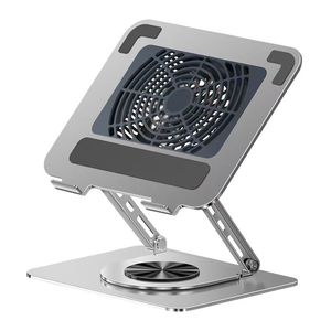 Rehausseur ergonomique pour <span class=keywords><strong>ordinateur</strong></span> <span class=keywords><strong>portable</strong></span> Great Roc <span class=keywords><strong>avec</strong></span> <span class=keywords><strong>base</strong></span> pivotante à 360 ° compatible <span class=keywords><strong>avec</strong></span> le support réglable pour <span class=keywords><strong>ordinateur</strong></span> <span class=keywords><strong>portable</strong></span> de 17 pouces <span class=keywords><strong>avec</strong></span> ventilateur de refroidissement - Product Image 1