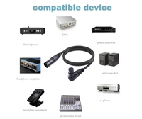 Adaptateur de câble d'extension de microphone XLR, connecteur micro XLR femelle 90 degrés vers XLR mâle droit 3 broches pour haut-parleur