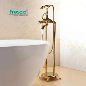 Frascio torneira de banheiro luxo retrô, torneiras estilosas de bronze para banheira, dourada e prateada