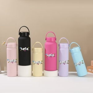 Bonitas botellas de agua portátiles personalizadas de doble pared, venta al por mayor, termo al vacío a prueba de fugas, botella deportiva de acero inoxidable con aislamiento, logotipo - Product Image 1