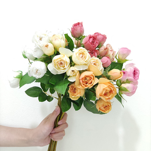 Hoa hồng giả cao cấp 7 bông, chạm như thật, dùng trang trí đám cưới, hoa hồng nhân tạo, hoa chạm như thật, bán buôn - Product Image 2