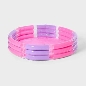 <span class=keywords><strong>Piscine</strong></span> gonflable ronde à 3 anneaux en PVC résistant rose pour enfants et tout-petits, bac à balles gonflable en plastique durable - Product Image 6