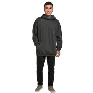 Nouveauté 2026 : Sweat-shirts délavés en gros, en coton mélangé respirant, basiques avec tissage au crochet ajustable pour l'hiver 2026 - Product Image 1