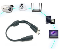 Cable divisor de alimentación en Y para CCTV de 12V 24V, 1 a 2 vías, con conectores de barril DC 5.5x2.1mm y 5.5x2.5mm para cámaras de seguridad y tiras LED