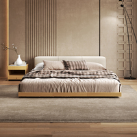 Lit double de style japonais avec technologie chinoise moderne, meubles de chambre à coucher en bois tatami simple avec rangement pour chambre à coucher principale