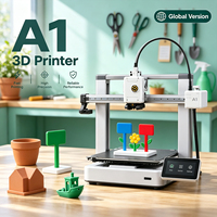 Imprimante 3D de bureau FDM à nivellement automatique Bambo A1 version globale, 500 mm/s, PLA PETG TPU, haute vitesse, WiFi, télécommande, 256x256x256 mm