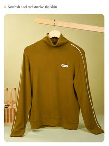 เสื้อพูลโอเวอร์ผ้าฝ้ายฟลีซสำหรับผู้หญิง คอตั้งสองชั้น พิมพ์ลายโลโก้แบบกำหนดเองคุณภาพสูงด้วยเทคนิคการถ่ายเทความร้อน - Product Image 5