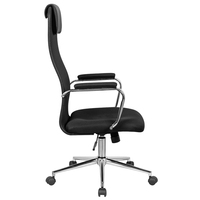Chaise de bureau ergonomique à dossier haut pivotante avec tissu en maille respirant, vérin à gaz de qualité 3, mécanisme papillon, roulettes en nylon pour bureau à domicile