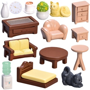 Mini Muebles de Resina, Figuras en Miniatura, Decoraciones para Habitaciones, Gabinete Pequeño, Escritorio, Cama, Sofá, Accesorios para Casa de Muñecas, DIY - Product Image 1