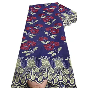 ผ้าลูกไม้สไตล์เรโทรของผู้หญิงสำหรับเสื้อผ้าลูกไม้สวิสวอยส์ปักลายสวยงาม