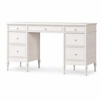 Bureau d'ordinateur en bois massif blanc, design traditionnel moderne, écologique, durable, pieds coniques tournés pour la maison, le bureau, la chambre