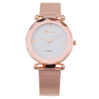 Montre à quartz pour femme, style coréen, tendance, avec bracelet milanais et bracelet en maille, incrustée de diamants, inspirée des célébrités d'Internet de TikTok