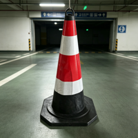 Cône de signalisation routière en PVC personnalisé, robuste, pour la construction routière, le stationnement et la sécurité des voies, avec base lestée, 60/70/80/90 cm