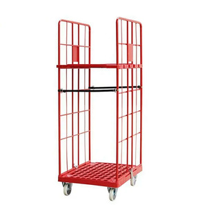 Nhiệm vụ ánh sáng có thể tháo rời dây 2 mặt nhựa cơ sở hậu cần cuộn lồng kho Xe đẩy CuộN <span class=keywords><strong>Container</strong></span> xe đẩy cho siêu thị - Product Image 2