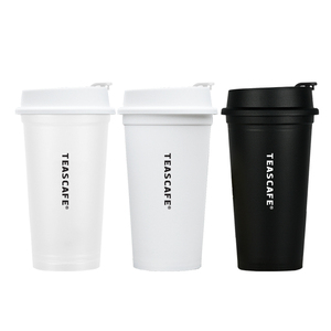 Tasse à café réutilisable de 500 ml facile à utiliser avec couvercle rabattable, mug en plastique durable et récipient à boisson pour les trajets quotidiens - Product Image 5