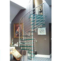 DAIYA cristal escalier avec spirale en verre trempé verre escalier escalier extérieur
