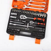 82 pièces 1/4 "1/2" clé à cliquet multi-douille ensemble d'outils ensembles de réparation de vélos ménage 82 In1 boîte à outils en plastique