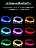 Kit d'éclairage LED à fibres optiques pour plafond de voiture, effet ciel étoilé scintillant, avec alliage d'aluminium, 32W RGB, télécommande via application, IP20, DC 12-24V
