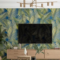 Papier peint moderne pour la maison et l'hôtel, motif feuille de bananier, plante verte, forêt tropicale, PVC imperméable, insonorisant, antistatique, revêtement mural