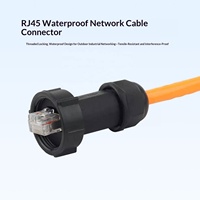 Connecteur de câble réseau RJ45 étanche noir, prise d'extension aviation, adaptateur de montage sur panneau