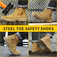 GUYISA Nouvelles Bottes de Sécurité Anti-électrocution et Anti-choc pour Atelier, Bottes de Travail à Embout d'Acier pour Hommes