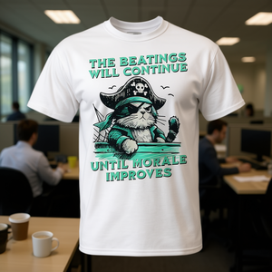 Los golpes no cesarán hasta que mejore el moral - Camiseta - Product Image 3