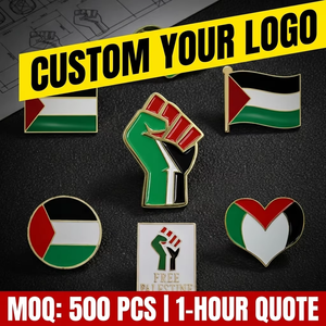 Insignias de logotipo de metal personalizadas Broche de bandera de Palestina gratis y pines de bandera de metal al por mayor de varios países - Product Image 1
