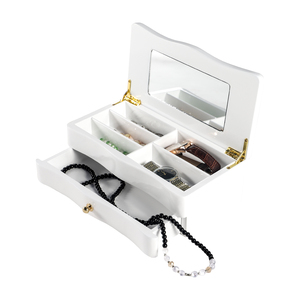 2025 màu hồng cửa hàng bán buôn tùy chỉnh in bằng gỗ sang trọng hộp đồ trang sức cho đồ trang sức lưu trữ với ngăn kéo - Product Image 4