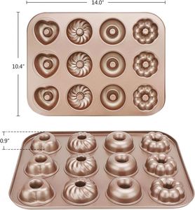 Moule à muffins en métal de forme personnalisée, 6 cavités, antiadhésif, avec moule à beignets, pour la cuisson - Product Image 5