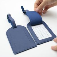 Étiquette de bagage personnalisée en cuir PU, étiquette d'identification de voyage personnalisée pour sacs et valises, sangle durable avec boucle métallique