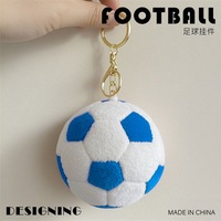 Porte-clés en peluche doux en forme de ballon de football, jouet pour enfants, pendentif mignon pour sac, cadeau pour enfants