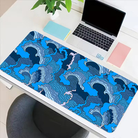 Tapis de souris de jeu Tapis de souris pour clavier d'ordinateur Surface douce et lisse Base en caoutchouc antidérapante Tapis de souris XXL 800X300X3 MM-Vagues