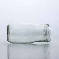 Bouteille en verre cylindrique transparente avec finition filetée pour l'emballage de sauces, vente en gros d'usine