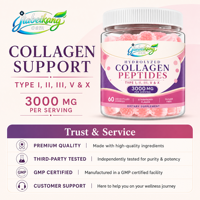 Gummies liquides de collagène hydrolysé à marque privée, vente en gros, OEM, ODM, certificats multiples pour lancement de marque
