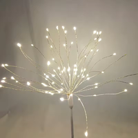 Lumière LED d'artifice en fil de cuivre blanc chaud pour intérieur, 40 LED, contrôle tactile, rechargeable, à intensité variable, pour décorations de fête de Noël