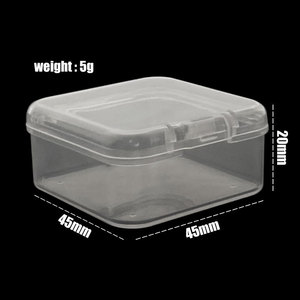 Boîte de rangement en plastique pour hameçons de pêche, 45x45x20mm, étanche, transparente, mini boîte de rangement - Product Image 4