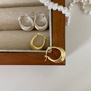 VIANRLA 25 Sterling Silber Einfache Aussage Gold Punk Twist Creolen für Frauen Charms Rock <span class=keywords><strong>Goth</strong></span> Party Schmuck Ohr schnalle - Product Image 2