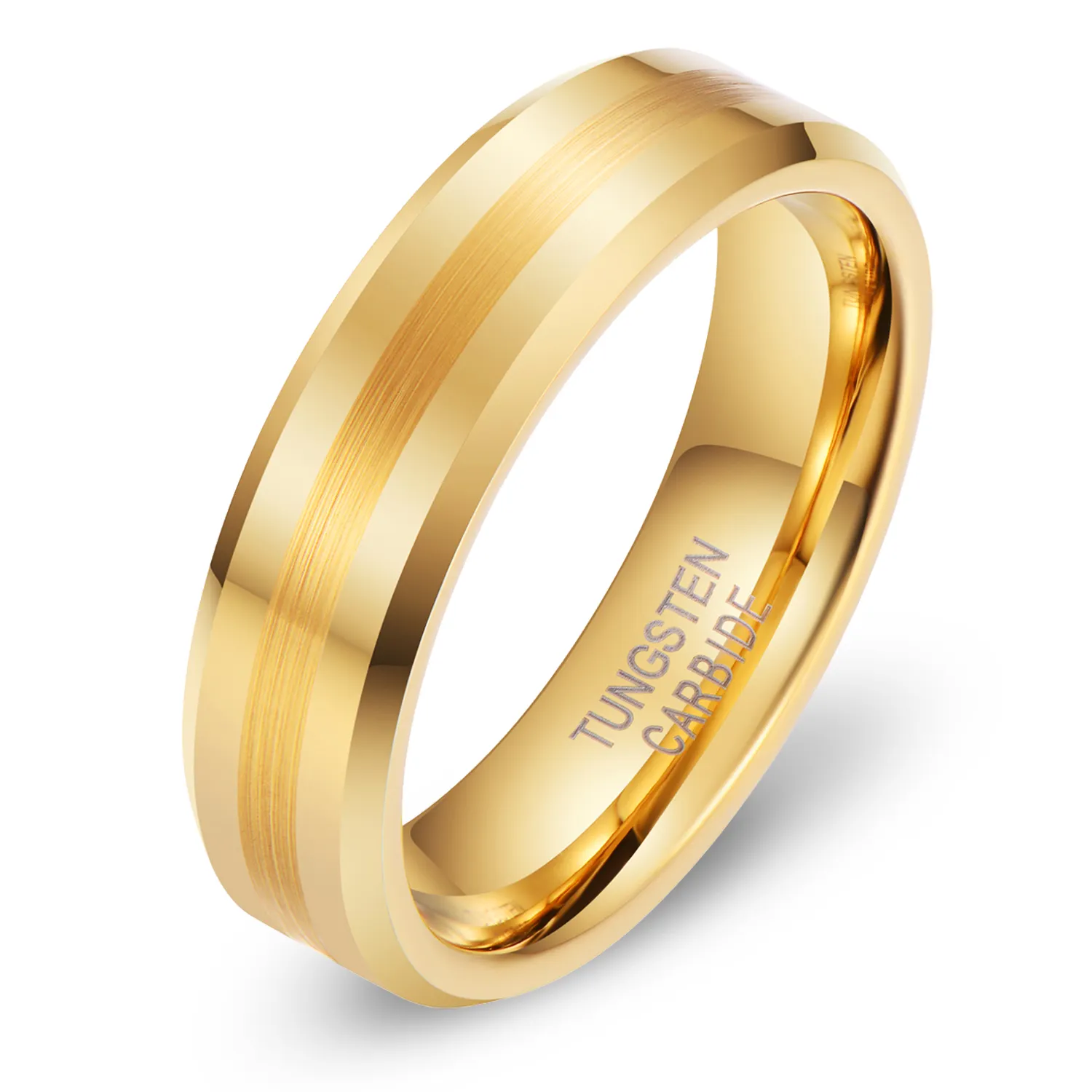 L'ultimo anello all'ingrosso progetta l'anello di tungsteno dell'oro dell'anello della coppia di nozze di 6mm 8mm per l'uomo