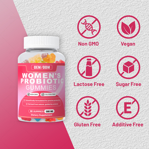 OEM Private Label Vrouwen Probiotica Gummies Fruit Smaak Vrouwelijke Balans Gummies - Product Image 3