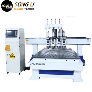 Songli four process 1325 cnc router with 4.5kw spindles and vac-sob table 1325 CNC multi-operation cutting engraving machine