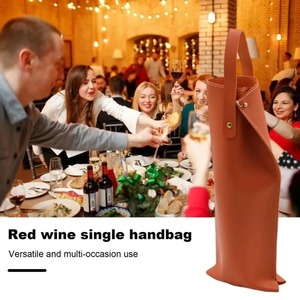 Bolsa de Vino Reutilizable de Lujo, Diseño Protector de Piel Sintética, Bolsa para Botella de Vino con Asa, Bolsa para Champán, Uso en Fiestas - Product Image 4