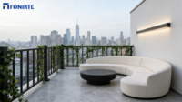 Clôture de jardin moderne en alliage d'aluminium, clôture de confidentialité en métal pour l'extérieur, balcon et escaliers